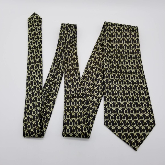 Rene Chagal Handmade Mens Neck Tie Gold Link - Picture 1 of 7